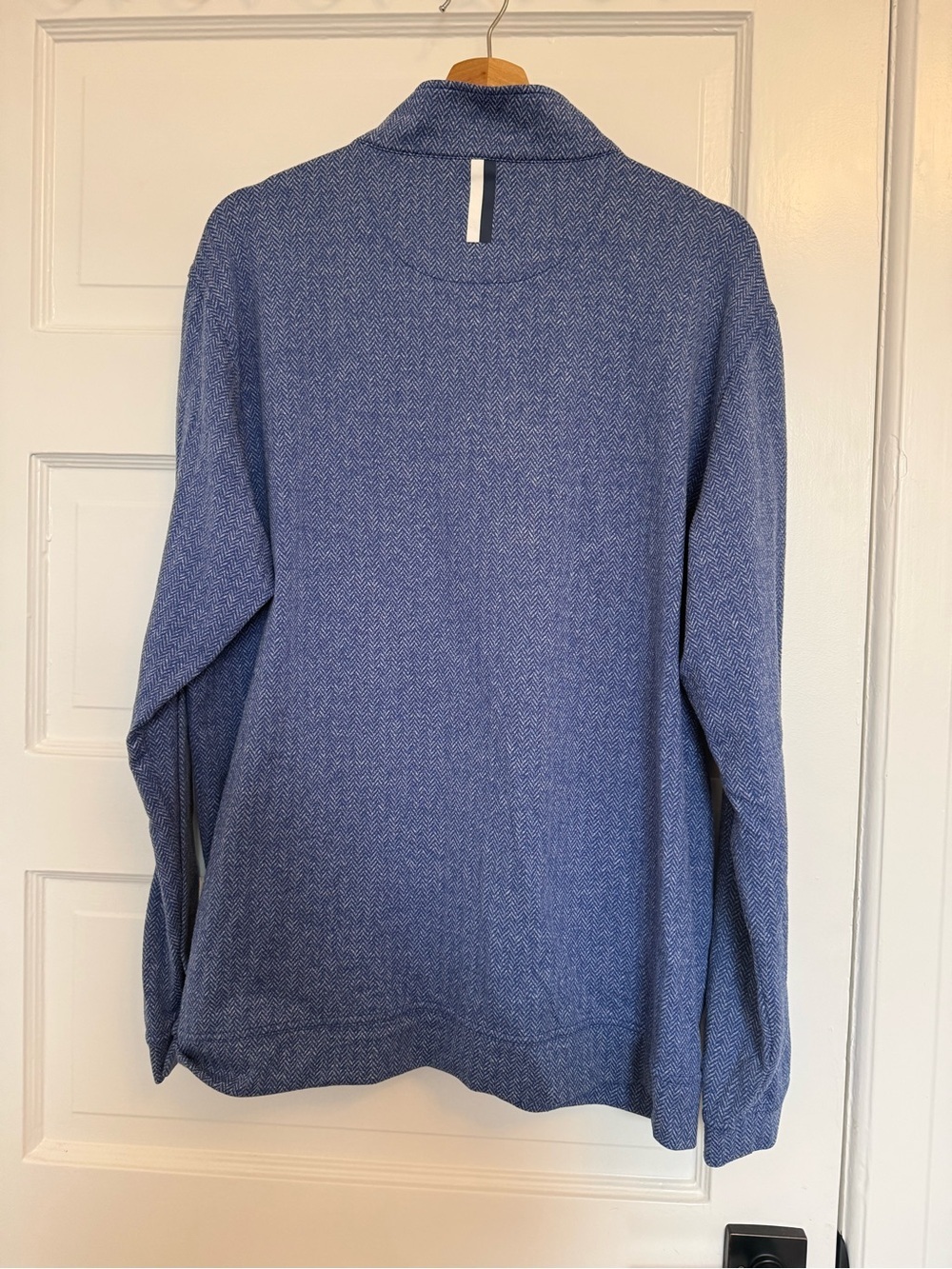 Rhoback Mens Herringbone Blue Q-zip Jacket - Picture 2 of 4